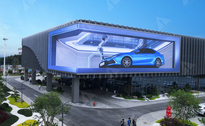 Immersive 3D outdoor LED display screen without glasses