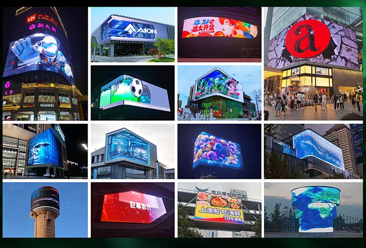 Collection of case studies for the Apexls KAH series outdoor LED displays.
