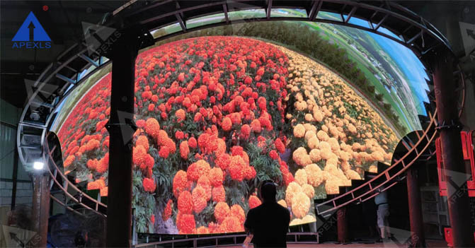 8-meter diameter acoustically transparent spherical cinema