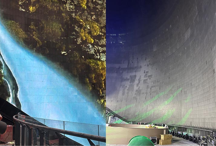LED dome display with poor on-site visual performance