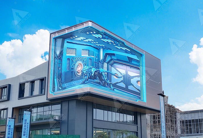 outdoor P6 naked-eye 3D LED display at Leshang Golden Street in Inner Mongolia.
